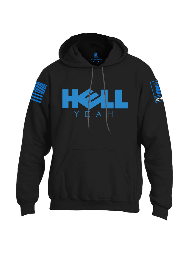 Battleraddle Hell Yeah Blue Sleeve Print Mens Blended Hoodie With Pockets