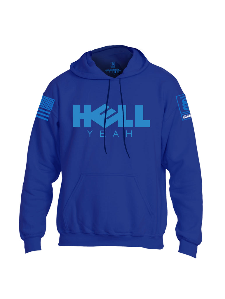 Battleraddle Hell Yeah Blue Sleeve Print Mens Blended Hoodie With Pockets