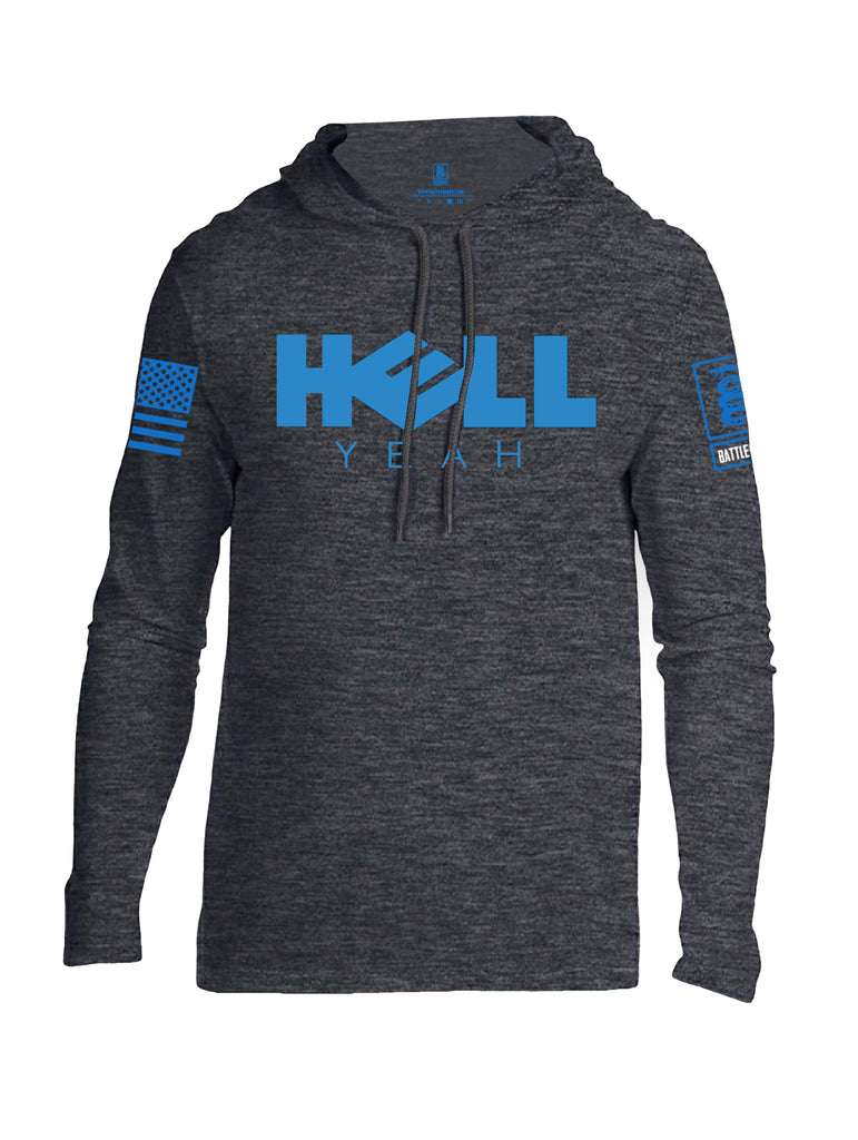 Battleraddle Hell Yeah Blue Sleeve Print Mens Thin Cotton Lightweight Hoodie