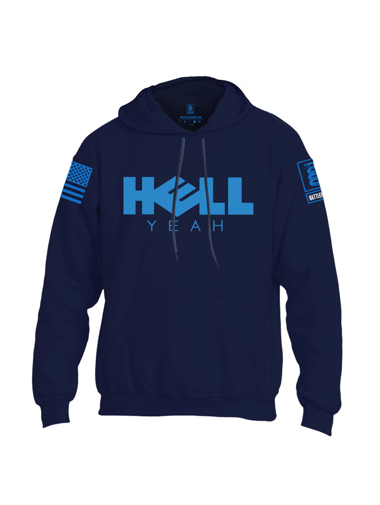 Battleraddle Hell Yeah Blue Sleeve Print Mens Blended Hoodie With Pockets