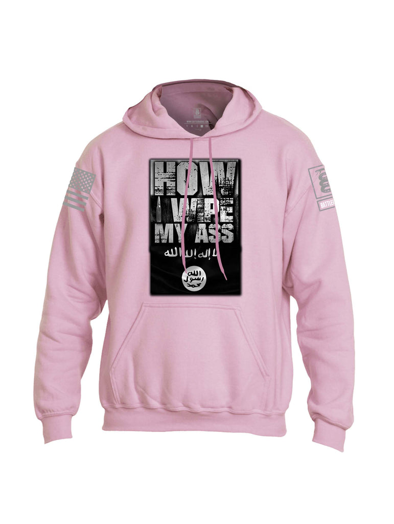 Battleraddle How I wipe My Ass Grey Sleeve Print Mens Blended Hoodie With Pockets