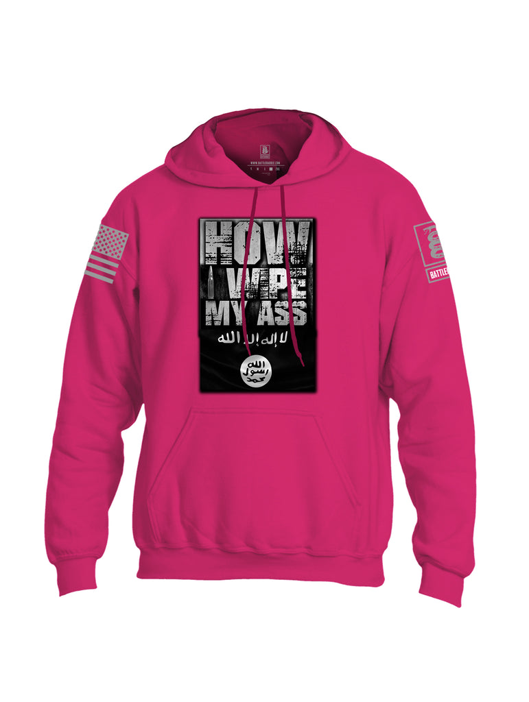 Battleraddle How I wipe My Ass Grey Sleeve Print Mens Blended Hoodie With Pockets
