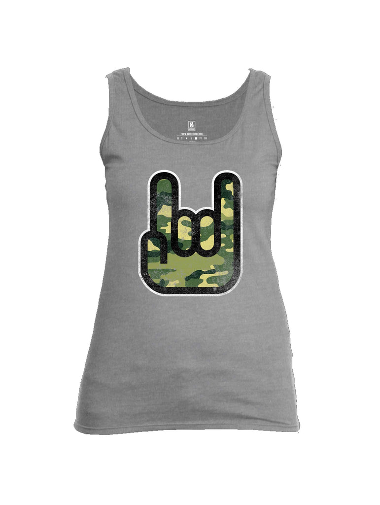 Battleraddle Hand Gesture Camo Womens Cotton Tank Top