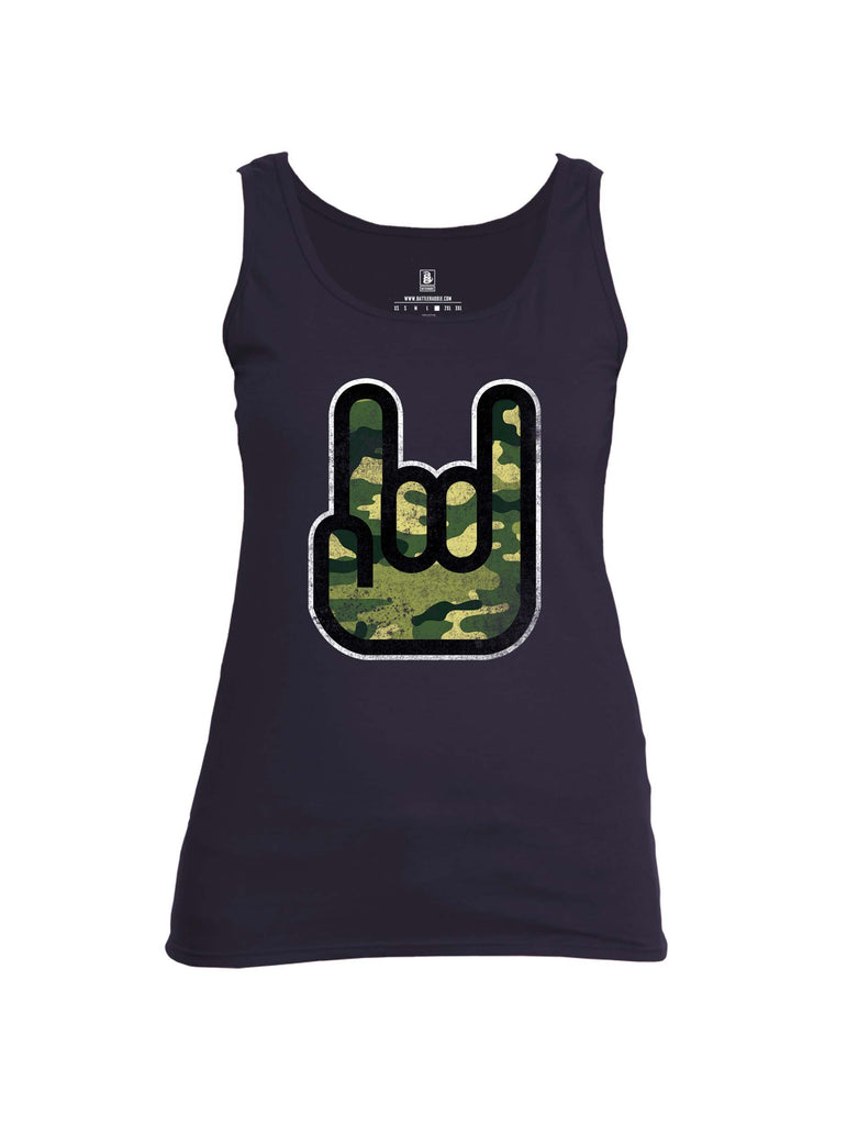 Battleraddle Hand Gesture Camo Womens Cotton Tank Top