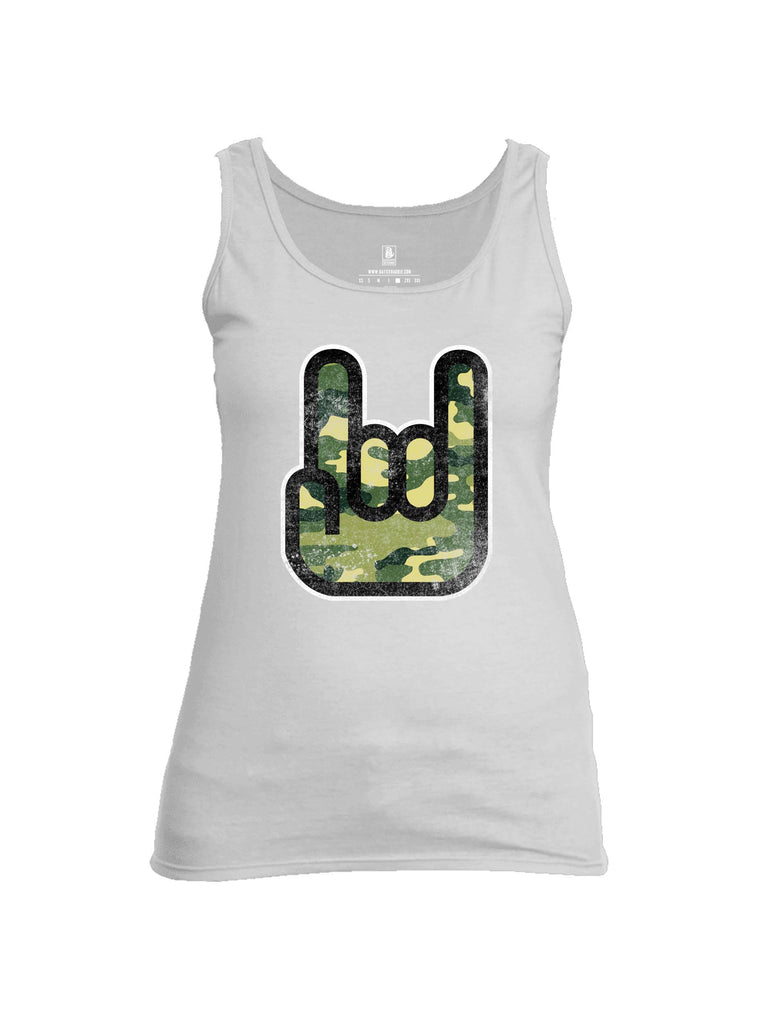 Battleraddle Hand Gesture Camo Womens Cotton Tank Top