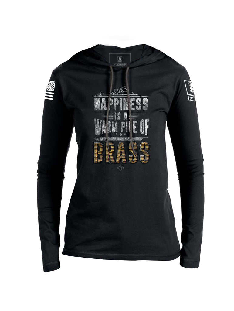 Battleraddle Happiness Is A Warm Pile Of Brass Womens Thin Cotton Lightweight Hoodie