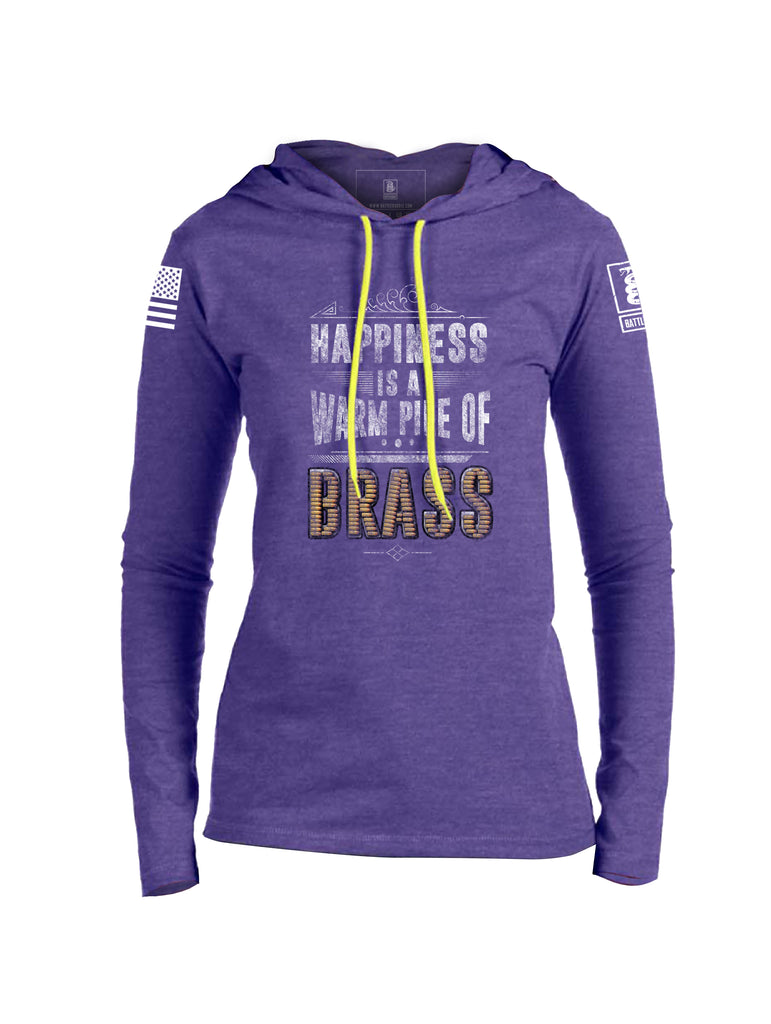 Battleraddle Happiness Is A Warm Pile Of Brass Womens Thin Cotton Lightweight Hoodie