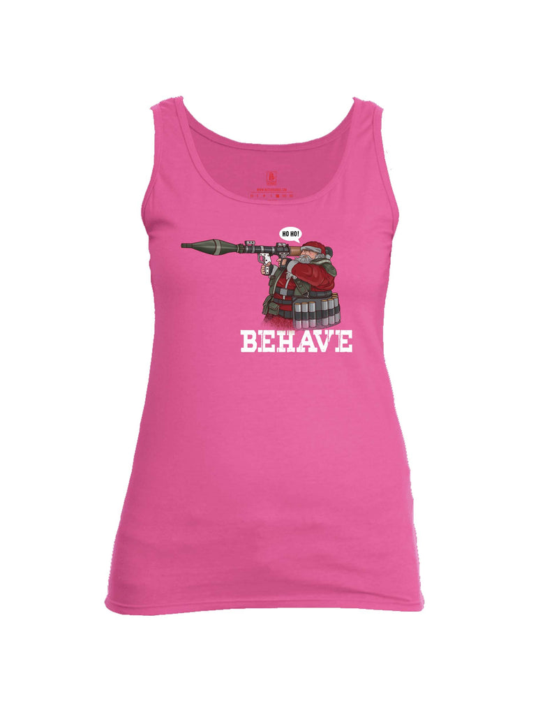 Battleraddle Ho Ho Santa Behave Christmas Holiday Ugly Womens Cotton Tank Top