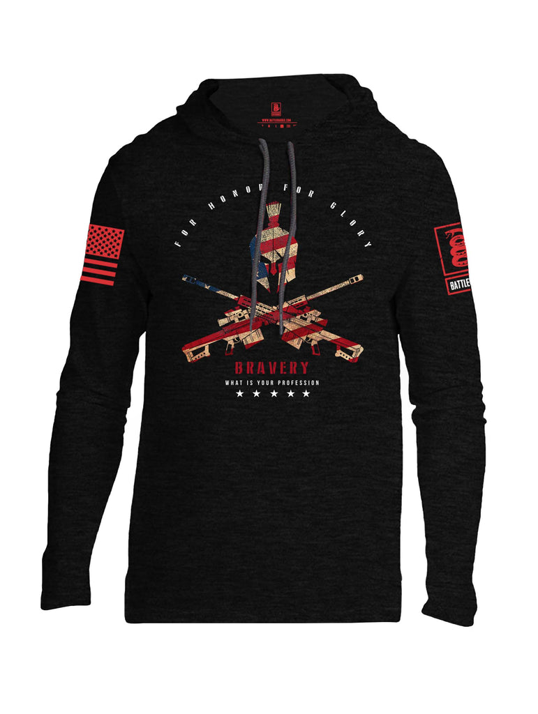 Battleraddle For Honor For Glory Bravery What Is Your Profession Red Sleeve Print Mens Thin Cotton Lightweight Hoodie