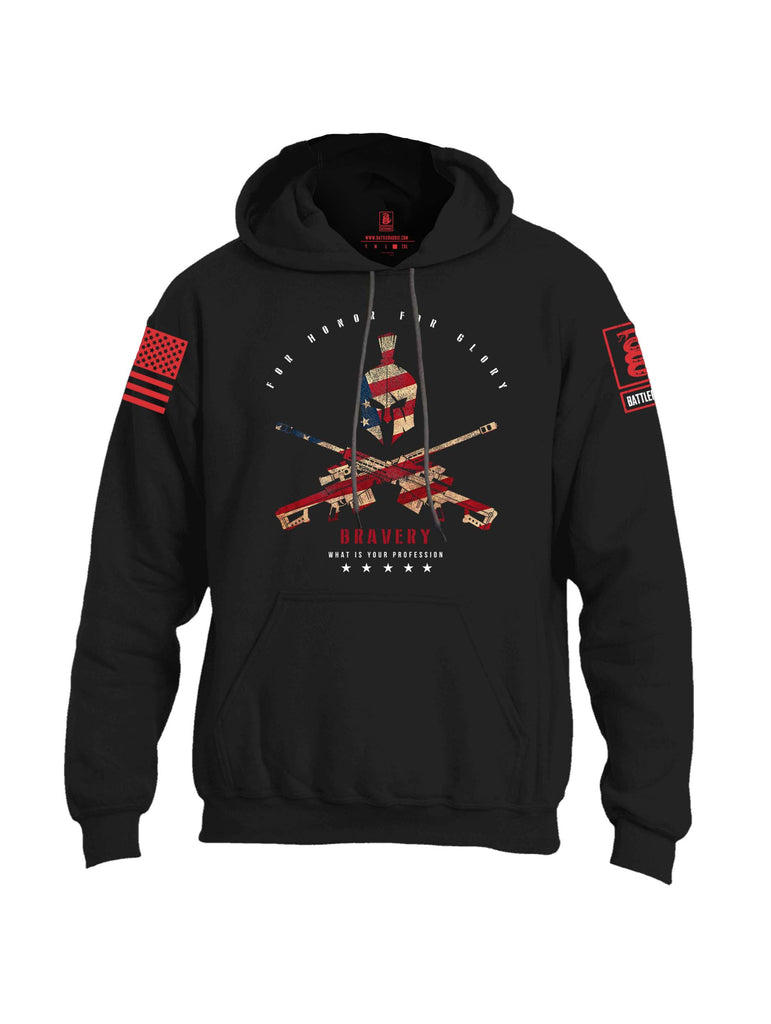 Battleraddle For Honor For Glory Bravery What Is Your Profession Red Sleeve Print Mens Blended Hoodie With Pockets