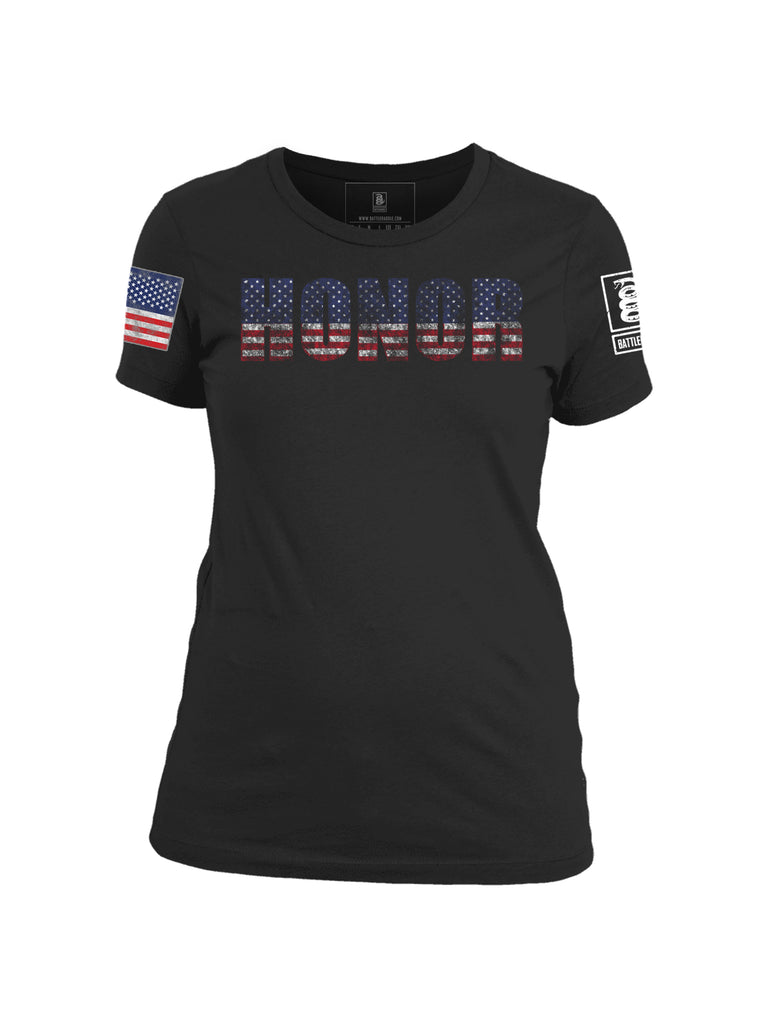 Battleraddle Honor Womens Cotton Crew Neck T Shirt