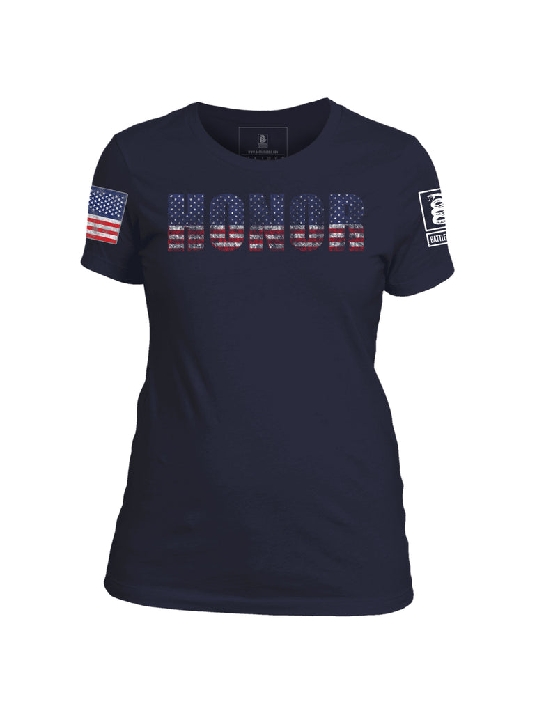 Battleraddle Honor Womens Cotton Crew Neck T Shirt