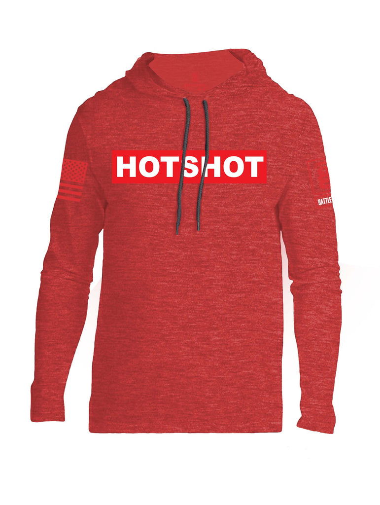 Battleraddle Hotshot Firefighter Red Sleeve Print Mens Thin Cotton Lightweight Hoodie