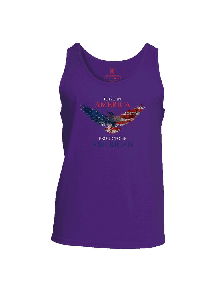 Battleraddle I Live In America Proud To Be American Mens Cotton Tank Top shirt|custom|veterans|Apparel-Mens Tank Top-Cotton