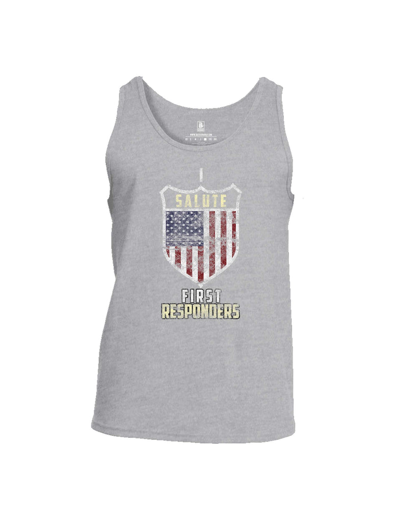Battleraddle I Salute First Responders Mens Cotton Tank Top