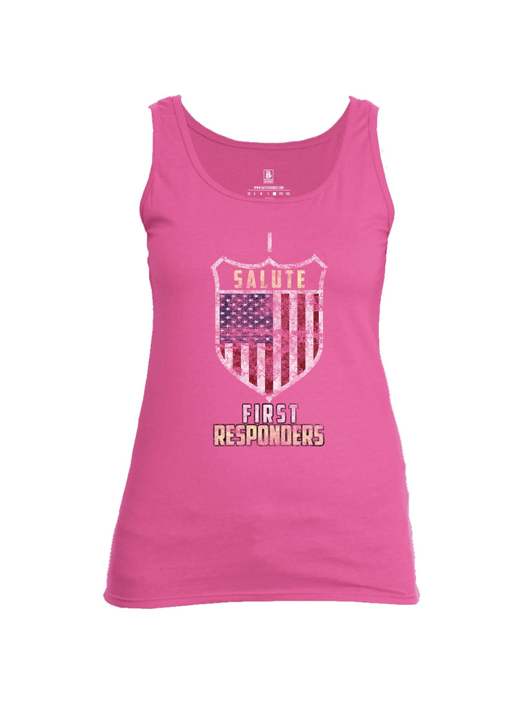 Battleraddle I Salute First Responders Womens Cotton Tank Top