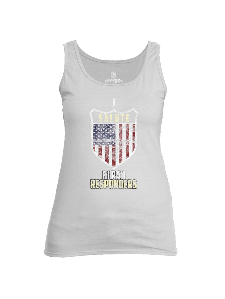 Battleraddle I Salute First Responders Womens Cotton Tank Top