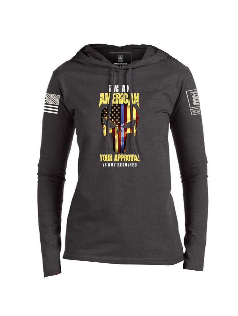 Battleraddle I'm An American Womens Thin Cotton Lightweight Hoodie