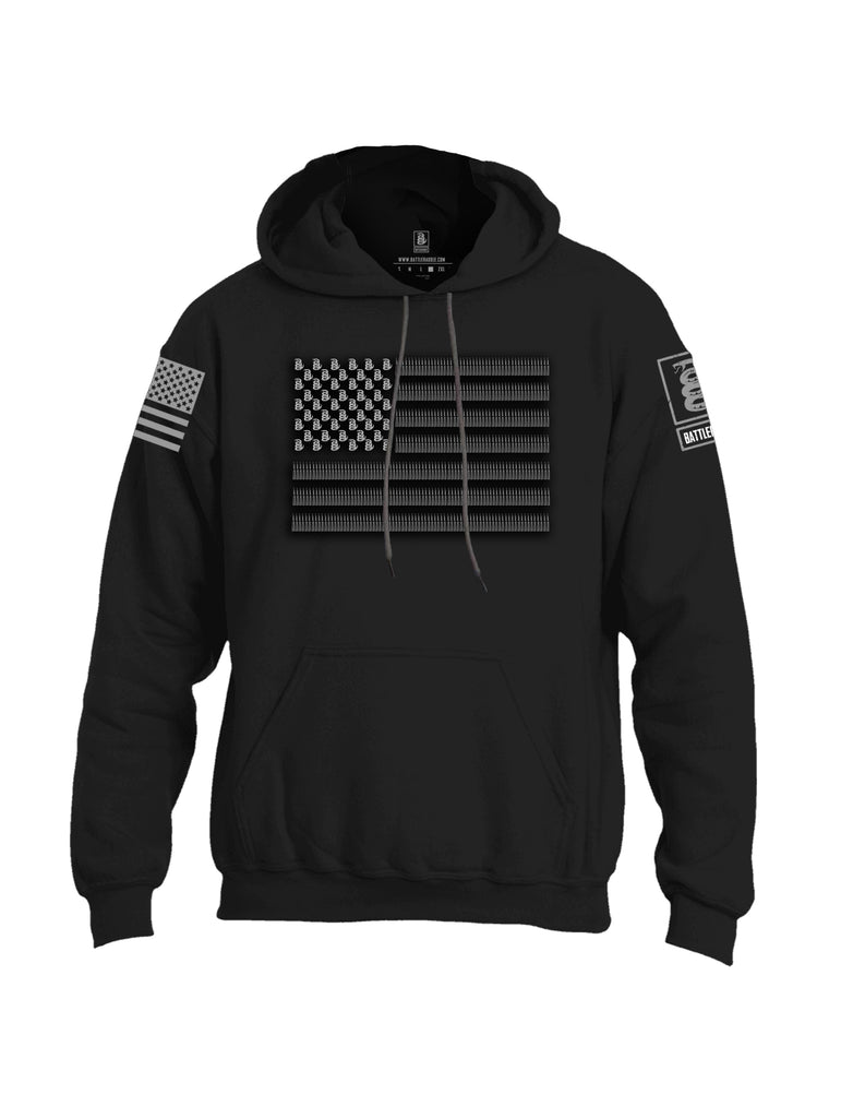 Battleraddle Intimidator .50 Cal Freedom Flag Grey Sleeve Print Mens Blended Hoodie With Pockets