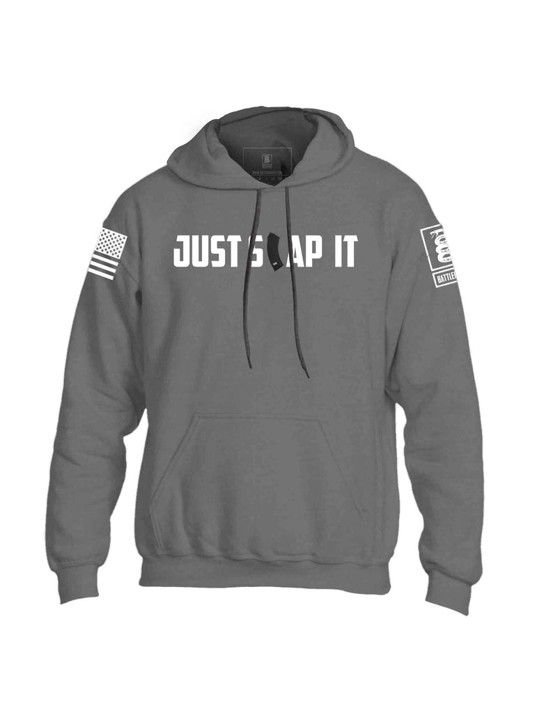 Battleraddle Just Slap It White Sleeve Print Mens Blended Hoodie With Pockets