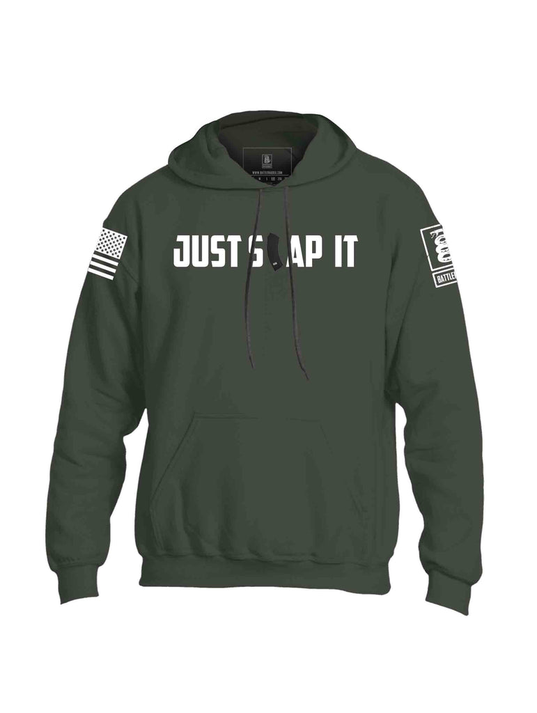 Battleraddle Just Slap It White Sleeve Print Mens Blended Hoodie With Pockets