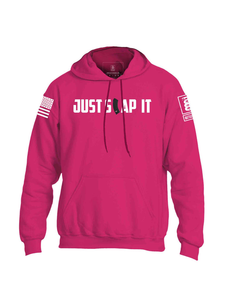 Battleraddle Just Slap It White Sleeve Print Mens Blended Hoodie With Pockets