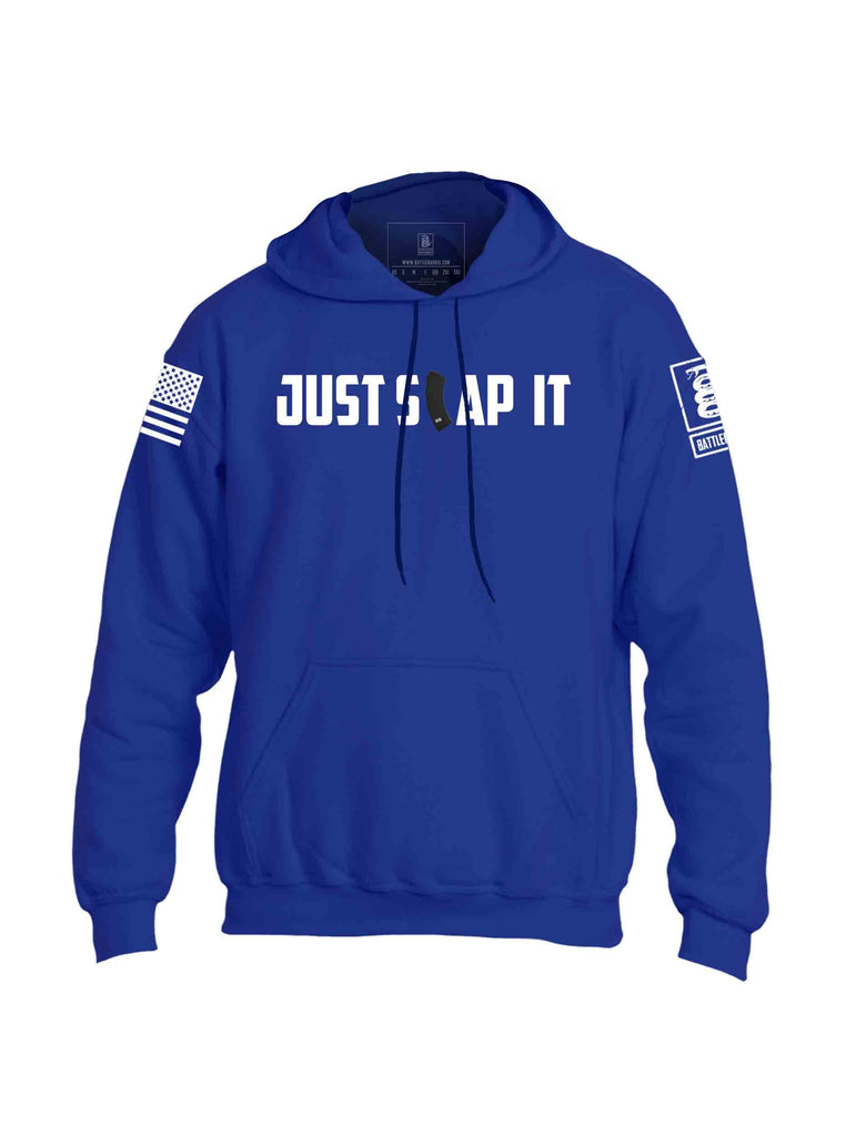 Battleraddle Just Slap It White Sleeve Print Mens Blended Hoodie With Pockets