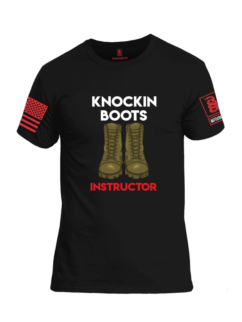 Battleradlde Knockin Boots Instructor Red Sleeve Print Mens Cotton Crew Neck T Shirt