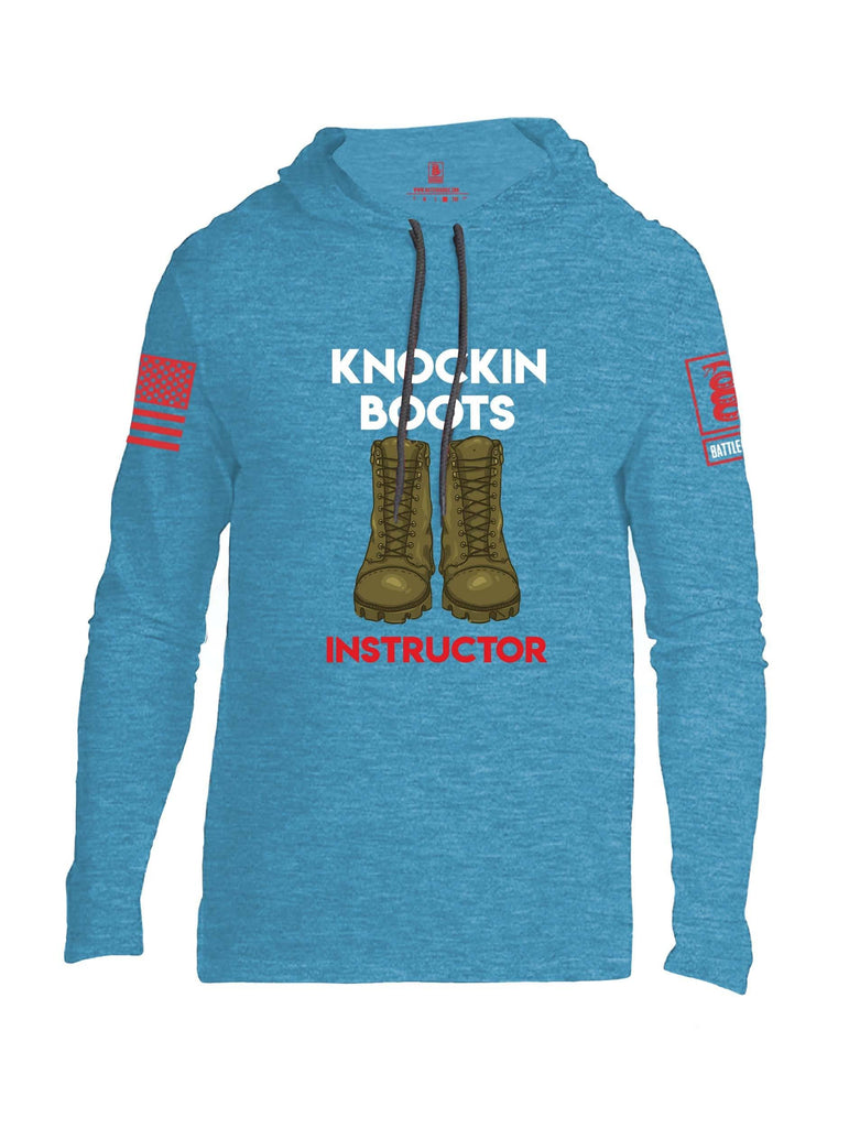 Battleraddle Knockin Boots Instructor Red Sleeve Print Mens Thin Cotton Lightweight Hoodie shirt|custom|veterans|Apparel-Mens Hoodie-Cotton