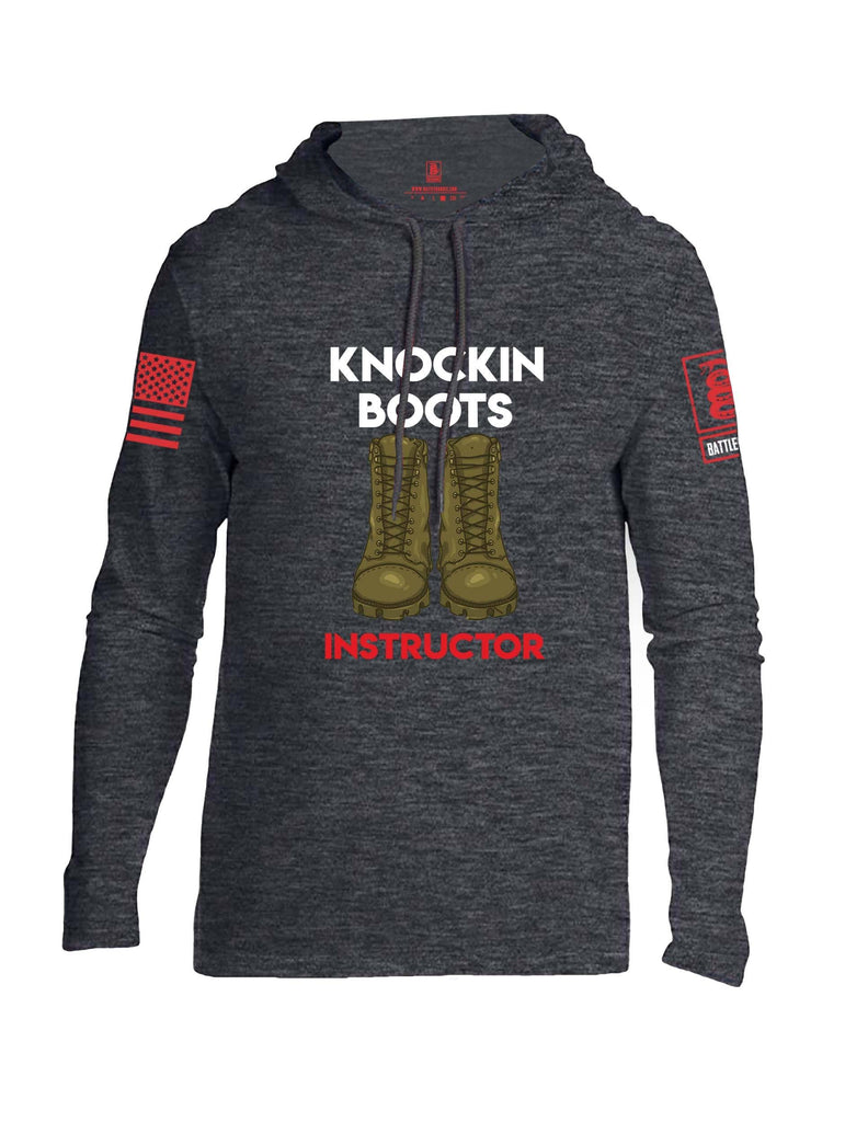 Battleraddle Knockin Boots Instructor Red Sleeve Print Mens Thin Cotton Lightweight Hoodie shirt|custom|veterans|Apparel-Mens Hoodie-Cotton