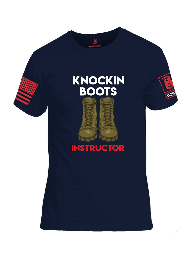 Battleraddle Knockin Boots Instructor Red Sleeve Print Mens Cotton Crew Neck T Shirt shirt|custom|veterans|Apparel-Mens T Shirt-cotton