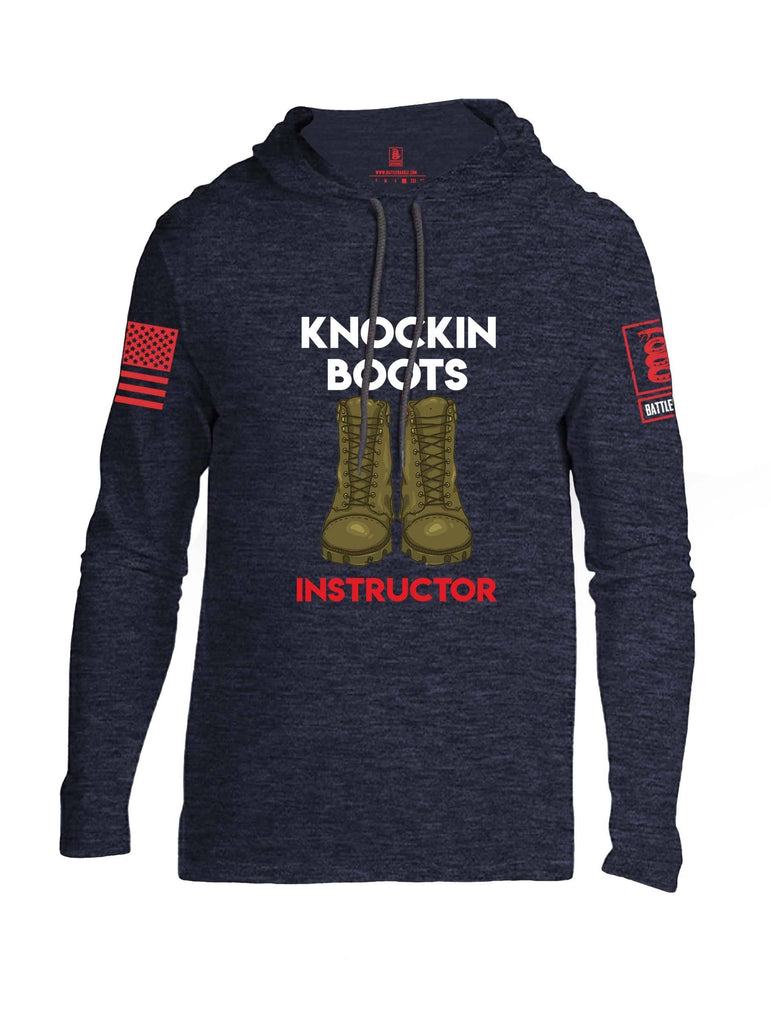 Battleraddle Knockin Boots Instructor Red Sleeve Print Mens Thin Cotton Lightweight Hoodie shirt|custom|veterans|Apparel-Mens Hoodie-Cotton