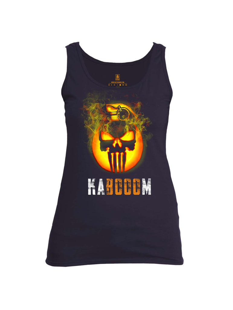 Battleraddle Expounder Skull Pumpkin Kabooom Womens Cotton Tank Top