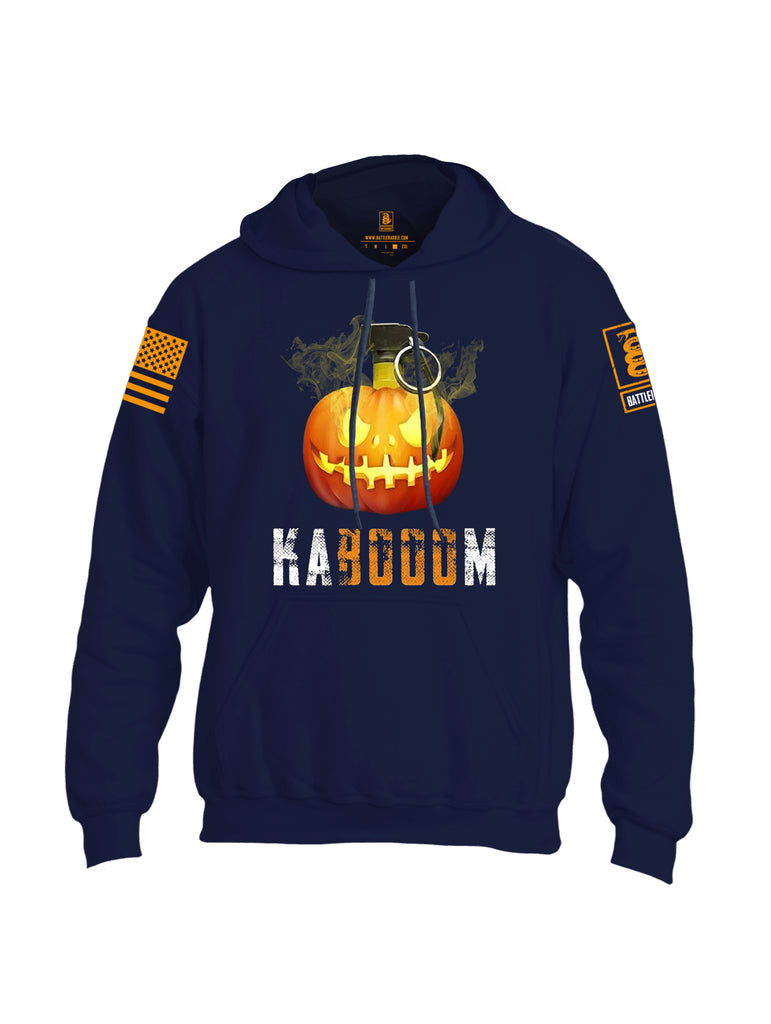 Battleraddle Kabooom Pumpkin Orange Sleeve Print Mens Blended Hoodie With Pockets
