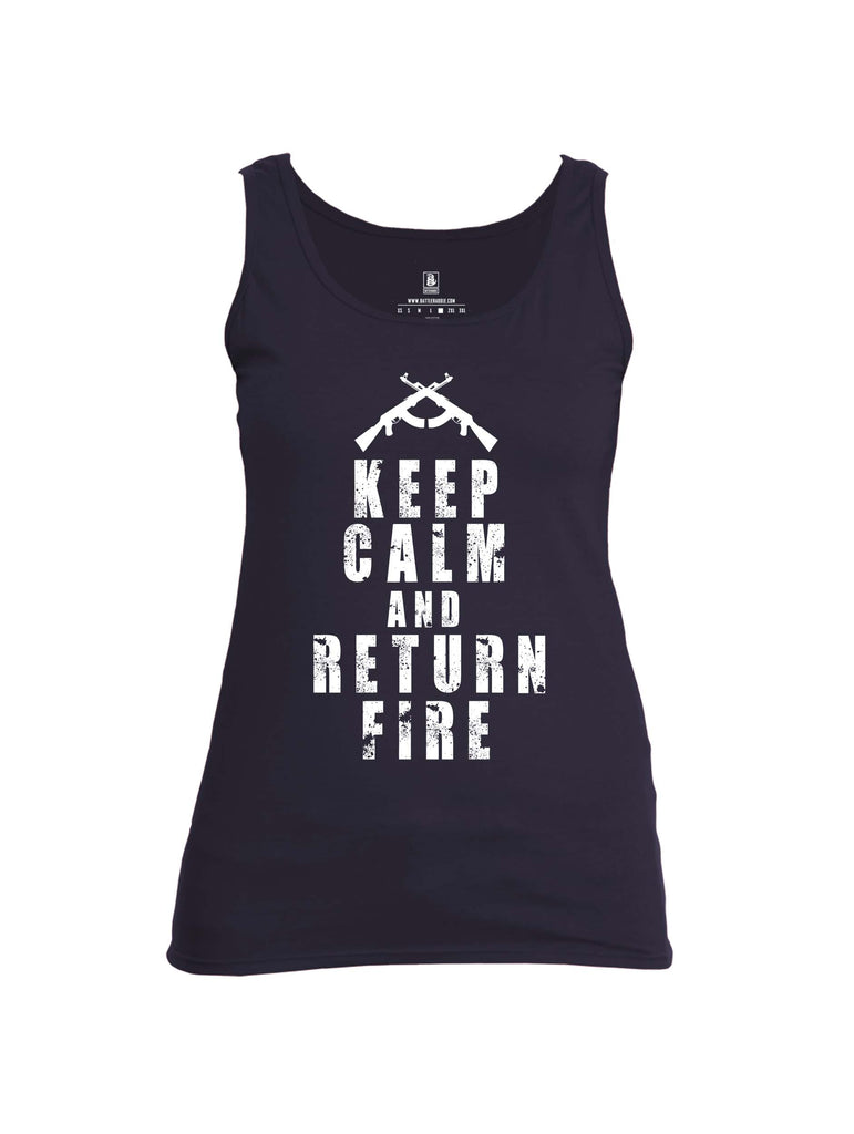 Battleraddle Keep Calm And Return Fire Womens Cotton Tank Top