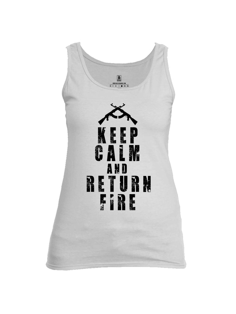 Battleraddle Keep Calm And Return Fire Womens Cotton Tank Top