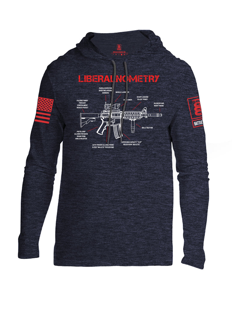 Battleraddle Liberalnometry Red Sleeve Print Mens Thin Cotton Lightweight Hoodie