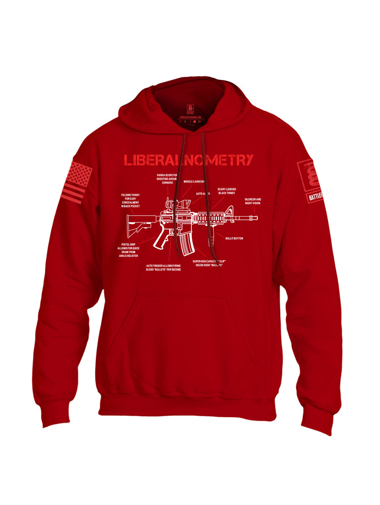 Battleraddle Liberalnometry Red Sleeve Print Mens Blended Hoodie With Pockets