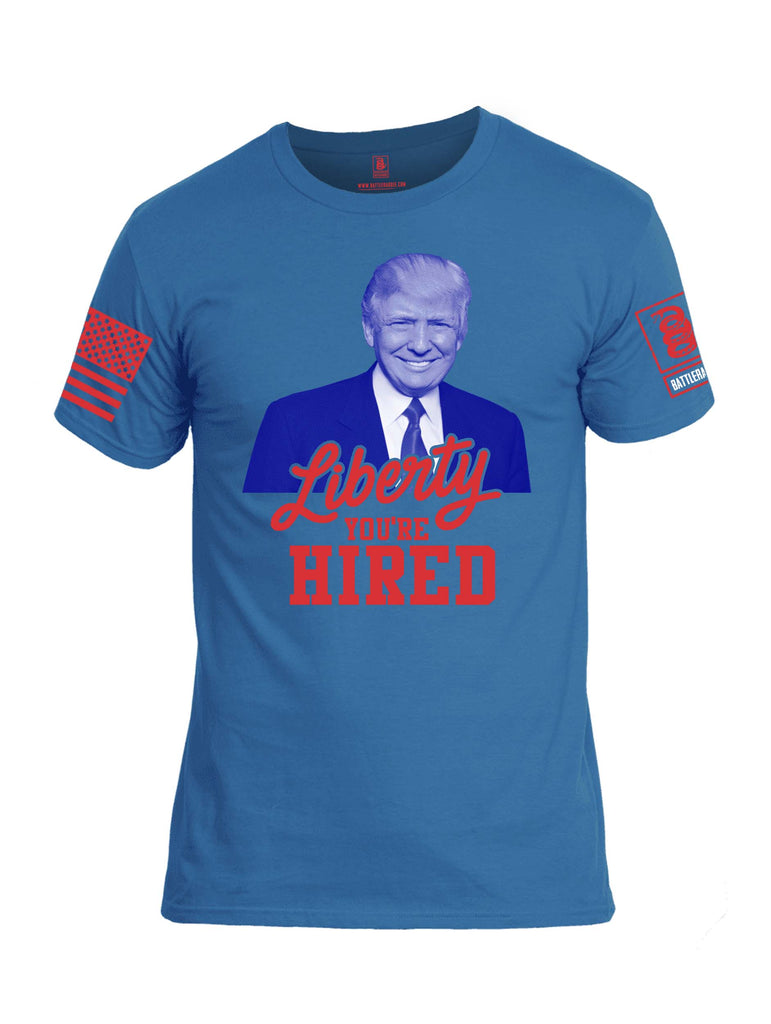 Battleraddle Liberty You're Hired Red Sleeve Print Mens 100% Battlefit Polyester Crew Neck T Shirt