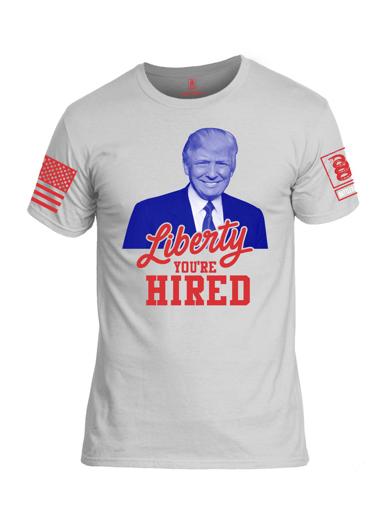 Battleraddle Liberty You're Hired Red Sleeve Print Mens 100% Battlefit Polyester Crew Neck T Shirt