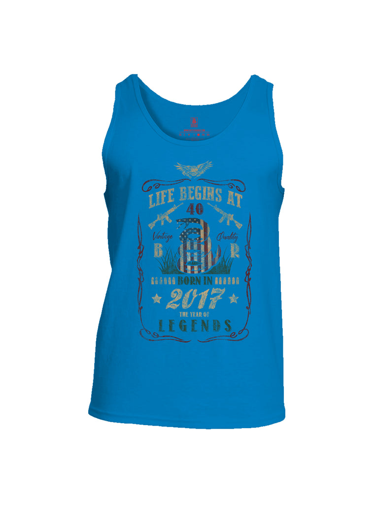 Battleraddle Life Begins At 40 Born In 2017 The Year Of Legends Mens Cotton Tank Top