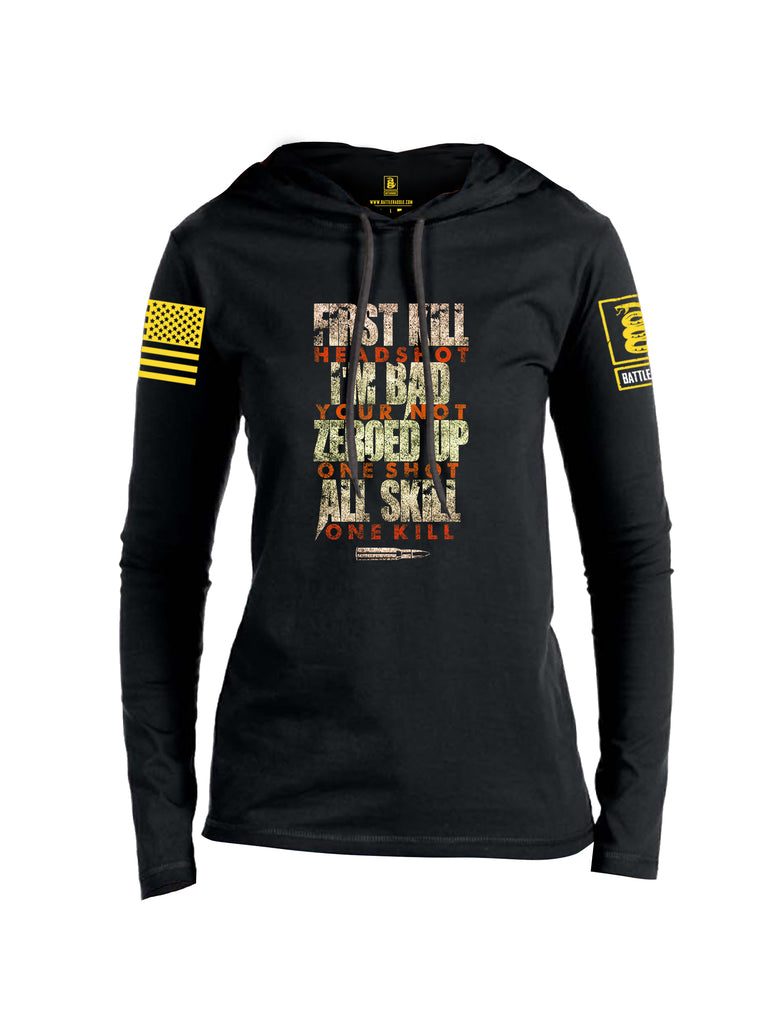 Battleraddle First Kill Head Shot Women Cotton Thin Cotton Lightweight Hoodie