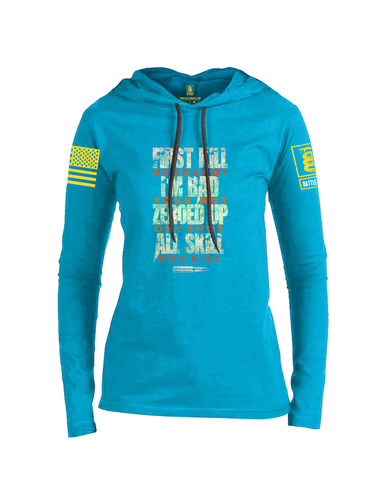Battleraddle First Kill Head Shot Women Cotton Thin Cotton Lightweight Hoodie