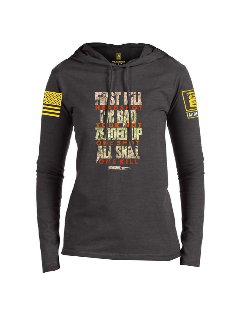 Battleraddle First Kill Head Shot Women Cotton Thin Cotton Lightweight Hoodie