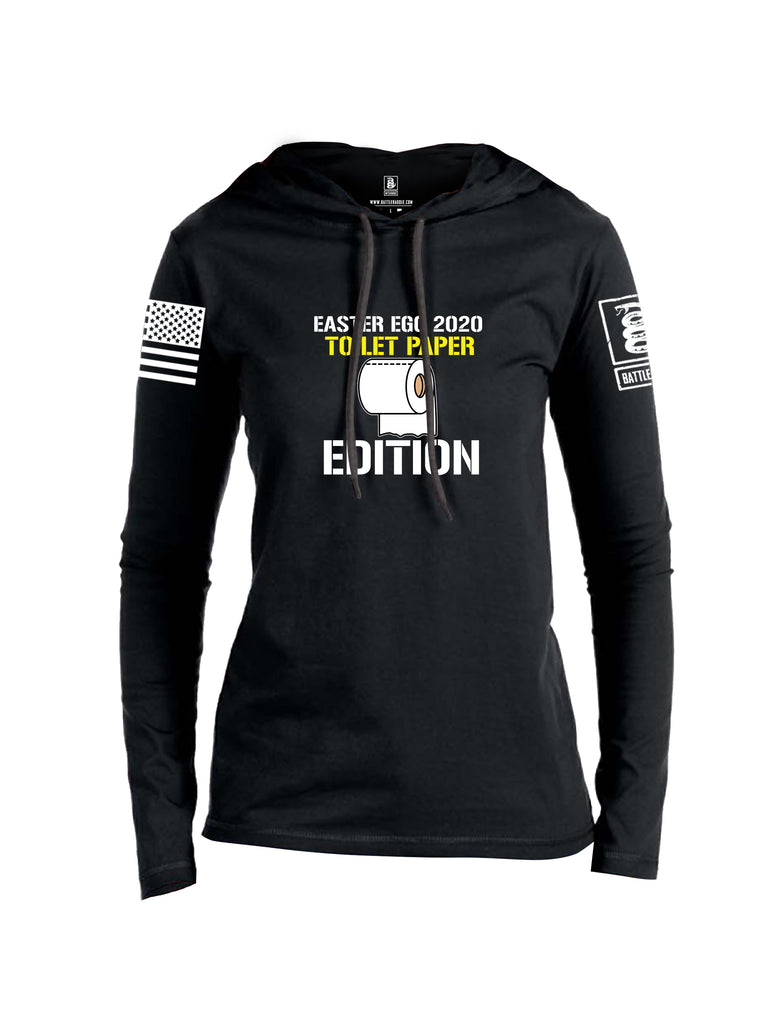 Battleraddle Easter Egg 2020 Toilet Paper Edition White Sleeve Print Womens Thin Cotton Lightweight Hoodie