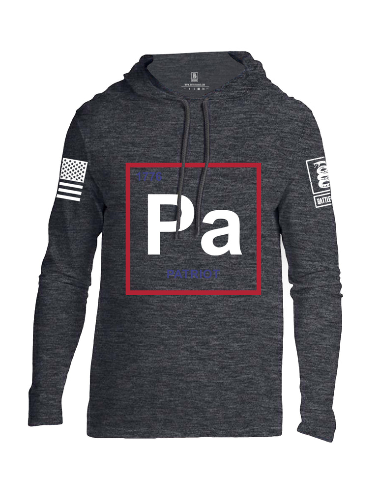 Battleraddle Periodic Table PA 1776 Patriotic White Sleeve Print Mens Thin Cotton Lightweight Hoodie