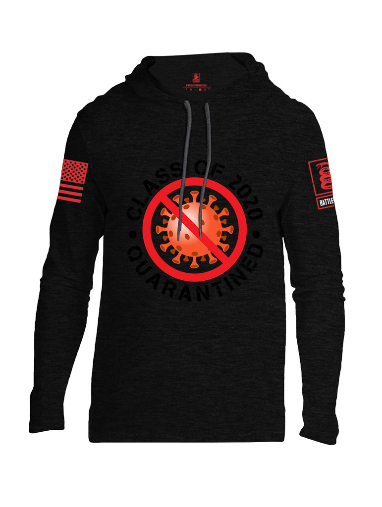 Battleraddle Class Of 2020 Quarantined Red Sleeve Print Mens Thin Cotton Lightweight Hoodie