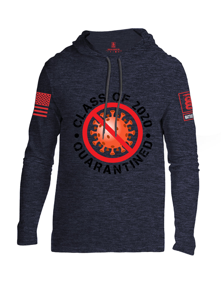Battleraddle Class Of 2020 Quarantined Red Sleeve Print Mens Thin Cotton Lightweight Hoodie