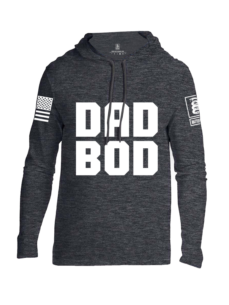 Battleraddle Dad Bod White Sleeve Print Mens Thin Cotton Lightweight Hoodie