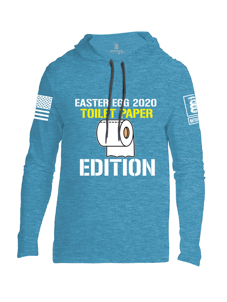 Battleraddle Easter Egg 2020 Toilet Paper Edition White Sleeve Print Mens Thin Cotton Lightweight Hoodie